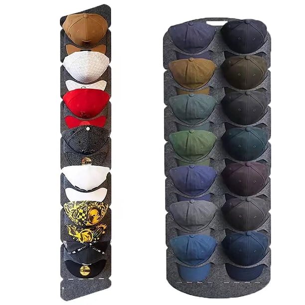 Bolsa colgante para almacenamiento de sombreros, gorra de béisbol, exhibición de artefactos, rejilla multicapa, fieltro de pared trasera para puerta colgante diario para el hogar