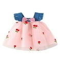 thumbnail image 1 of Robe de Princesse pour Bébé Fille avec Broderie de Cerises et Patchwork, 1 of 9
