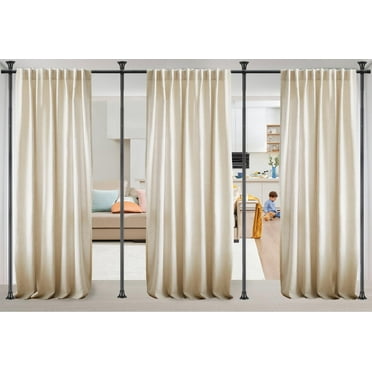 Yeyebest Room Divider for Wide Space Partitions, Curtain Rods No Drilling for Room Separation, 28-171inch(W) 4-10ft(H) Adjustable Heavy Duty Floor to Ceiling Tension Rod Room Dividers, Matte Black