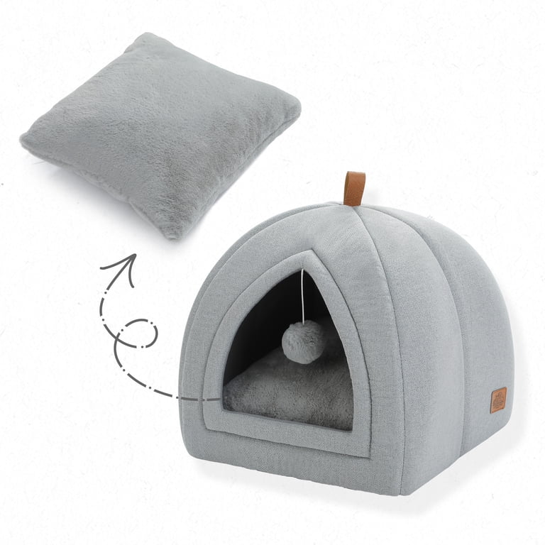 Pawz Road 2-in-1 Foldable Cat Cave Bed, Gray photo 8