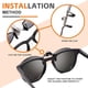 thumbnail image 3 of Gafas de Sol con Clip Polarizado, Lentes de Vidrio, Marco Metálico Redondo, Protección UV400, Anti-Resplandor, Para Usar Sobre Anteojos, 3 of 5