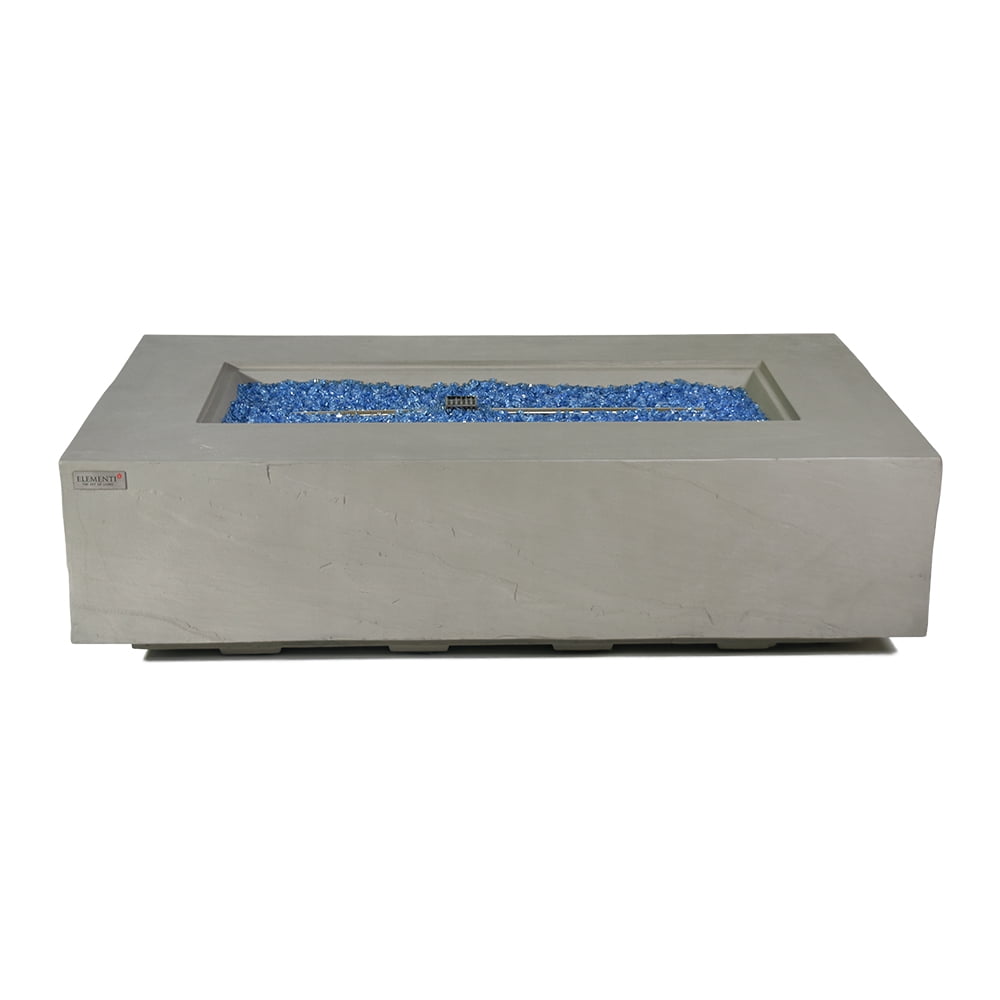 Elementi Plus Meteora Natural Gas Fire Pit for Outside Outdoor Fire Pit Table Smokeless Firepit Concrete Rectangular Fire Table Patio Heater Fireplace 60000 BTUs - Space Grey, 55.9 x 31.9 Inches