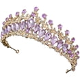 thumbnail image 4 of Miangastore Rhinestone Crown Purple Zinc Alloy 1Pcs 6.3X6.3In, 4 of 7