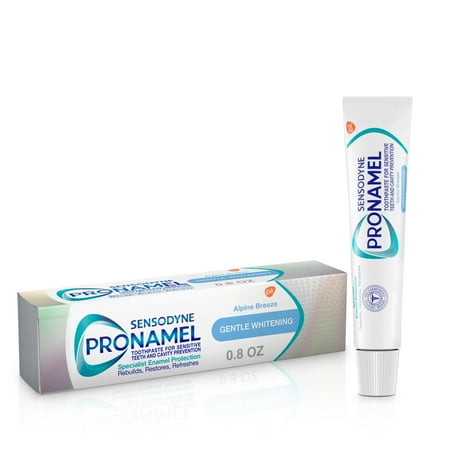 Sensodyne Pronamel Gentle Whitening Enamel Toothpaste for Sensitive Teeth and Cavity Protection, Alpine Breeze - 0.8 Oz, for Adults