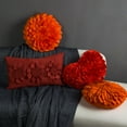 thumbnail image 6 of JWH 3D Handmade Decorative Suede Flower Throw Pillow Covers for Modern Decoration and Gift 12x20inch Rust Red, 6 of 7