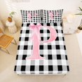 thumbnail image 5 of Manfei Geometric Checkered Print Queen Sheets,Initial Letter P Queen Sheet Sets,4pcs,1 Flat Sheet,1 Fitted Sheet and 2 Pillowcases, 5 of 6