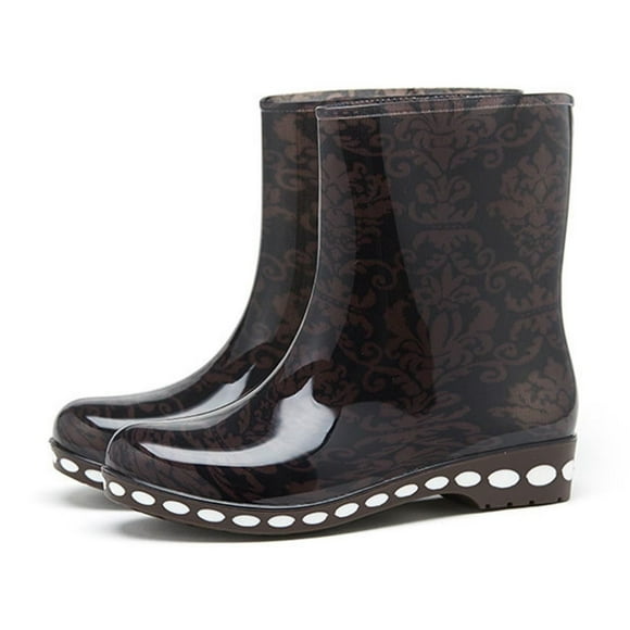Styesk Rain Boots Women Fashion Women's Rain Shoes Bow Buckle Floral Overshoes Rubber Shoes Rain Boots Outdoor Water Shoes Work Boots for Women