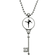 thumbnail image 1 of Dance Sports Dancer Performance Art Pendant Vintage Necklace Silver Key Jewelry, 1 of 3