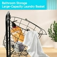 thumbnail image 5 of 14.17"Lx12"Wx48.43"H Laundry Basket with Wheels, 3-Layer Wire Laundry Hamper with Handle Laundry Storage Cart Rolling Hamper with Removable Basket for Dividing Dirty Clothes Black, 5 of 11