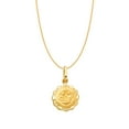 thumbnail image 1 of 14k Yellow Gold Fancy Baptism Pendant with 0.8-mm Yellow Gold Square Wheat Chain, 1 of 3