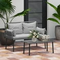 thumbnail image 2 of Outsunny Ensemble de Mobilier de Patio en Osier 2 Pcs, Causeuse d'Extérieur avec Table, 2 of 10