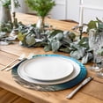 thumbnail image 2 of Light Blue Ocean Waves Round 13 Inch Placemats Set of 4, Summer Beach Coastal Abstract HeatResistant Non Slip Place Mats for Dining Table, Wipeable Braided Kitchen Table Mats for Housewarming, 2 of 9