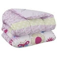 thumbnail image 2 of Sapphire Home 3pc Twin Size Kids Girls Teens Comforter Set w/Sham & Decorative Toy Pillow, Floral Butterfly Print Pink Lilac Girls Kids Comforter Bedding Set, Twin 3pc Comforter Floral Pink, 2 of 3