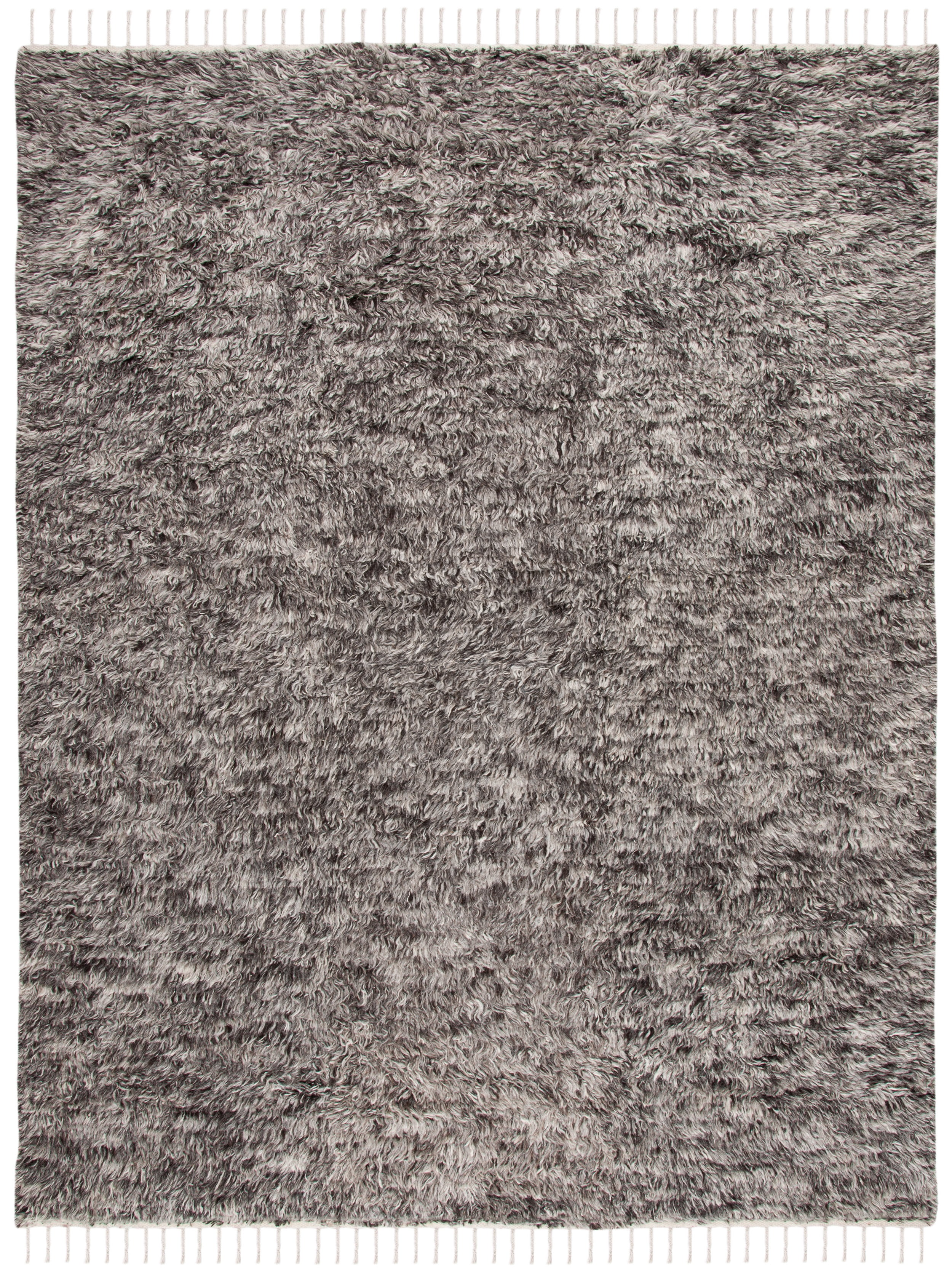 SAFAVIEH Casablanca Anglia Solid Plush Wool Shag Area Rug, Grey, 8' x 10'