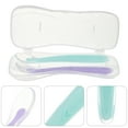 thumbnail image 4 of 2pcs Silicone Baby Feeding Spoons with Container Case Baby Utensil (Purple and Green）, 4 of 8