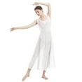 thumbnail image 2 of IBTOM CASTLE Women Lyrical Dance Dress Modern Contemporary V-Neck Backless Split Tulle Skirt S White, 2 of 8