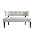 thumbnail image 3 of Addilynn Rectangular Bench Cream White Linen Upholstered Button Tufted, 3 of 10