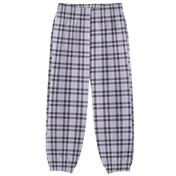 Purple Plaid Boys Pants Kids Casual Sweatpants Joggers Toddler Sports Pants 3-10 Years