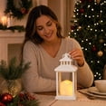 thumbnail image 6 of Christmas Lantern, LED Candle Lamp, Vintage Lantern Silhouette with Flameless Light for Mantels Tabletops Windows and Party Displays, Metal Frame and Plastic for Seasonal Home Use, 6 of 7