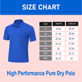 thumbnail image 2 of Zfeel Men's High Performance Poly Polo Shirt, Short Sleeve Collared Pure Dry Fit , Royal, L, 2 Pack, 2 of 6