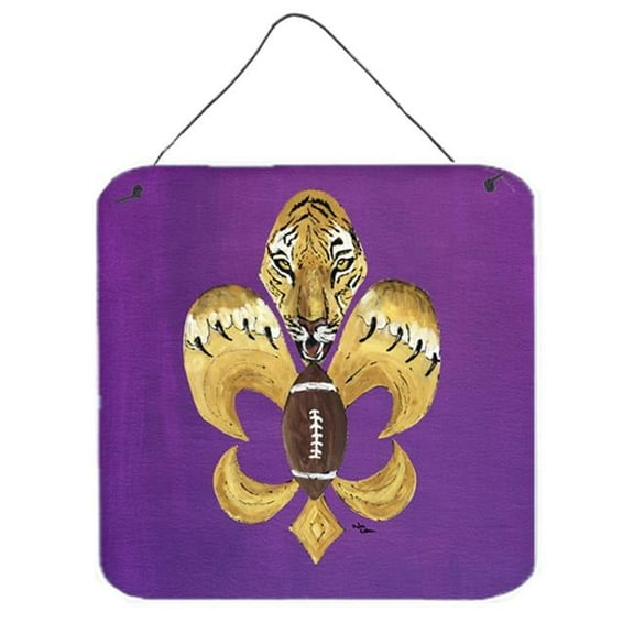 Tiger Football Fleur De Lis Aluminium Metal Wall or Door Hanging Prints 8205
