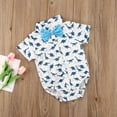 thumbnail image 6 of Douhoow Baby Boy Gentleman Jumpsuit Summer Short Sleeve Bowknot Dinosaur Bodysuit, 6 of 9