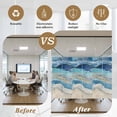 thumbnail image 5 of Abstract Blue Window Privacy Film Gradient Beach Ocean Wave Oil Painting Decorative Glass Window Film UV Blocking Static Cling Non-Adhesive Sticker Covering for Home Door 19.6 x 39.3 inches, 5 of 8