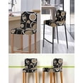 thumbnail image 5 of Black Brown Bar Stool Covers Set of 2, White Circle Modern Minimalist Geometric Stretch Washable Bar Chair Covers with Backs, Removable Pub Counter Height Chair Cover for Kitchen Dining Room Cafe, 5 of 7
