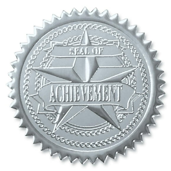 PaperDirect Seal of Achievement Embossed Silver Certificate Seals, 102 Pack