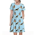 thumbnail image 1 of Easygdp German Shepherd Dog para Vestido Transpirable de Mujer, Vestido Suelto de Manga Corta con Pliegues y Bolsillos para el Verano, 1 of 6