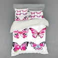thumbnail image 2 of Ambesonne Watercolor Bedding Set 3 Pcs, Butterflies Spring Time, Twin XL, Pale Blue Black Pink, 2 of 3