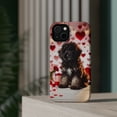 thumbnail image 4 of DistinctInk MagSafe Tough Case for Apple iPhone 14 Plus (6.7" Screen) - Valentine's Day Pulik Puppy - Slim Profile Design, 4 of 6