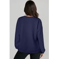 thumbnail image 2 of Stylish High Low Hem Sweatshirt for Women - Navy Blue O Neck Long Sleeve - [ZhiHiMeRi] | (US 16-18)XL, 2 of 12