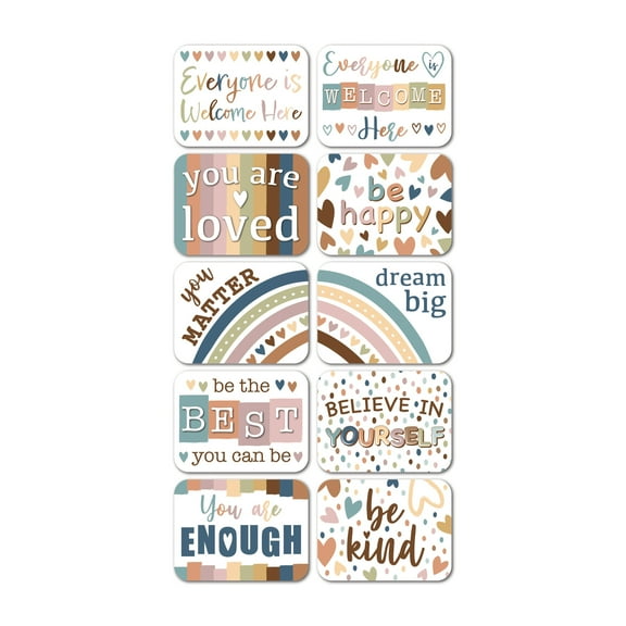 Ashley Productions Non-Magnetic Mini Whiteboard Erasers, Everyone is Welcome, Pack of 10