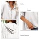 thumbnail image 4 of Sudadera con capucha cómoda de manga larga para mujer Sudadera con capucha y cremallera completa Jersey con cordón Blanco M, 4 of 5