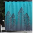 thumbnail image 3 of Ambesonne Country Shower Curtain, Forest Ombre Wildlife Pines, 69"Wx84"L, Sky Blue, 3 of 4