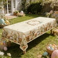 thumbnail image 6 of OCCOA Easter Tablecloths Rectangular Bunny Egg Spring Floral 55 x 79 Rectangle Tablecloth - Oblong Polyester Holiday Rabbit Table Cover Washable Waterproof for Spring Party Family Gathering Kitchen, 6 of 7