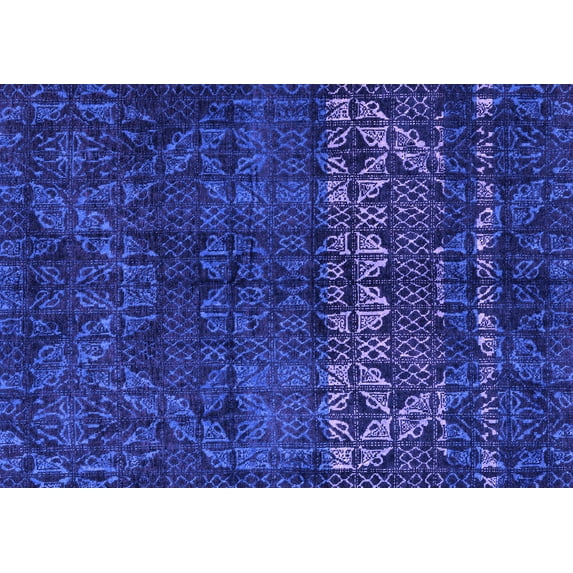 Ahgly Company Indoor Rectangle Abstract Purple Modern Area Rugs, 2' x 5'