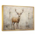 thumbnail image 2 of Designart "Beige Minimalist Deer Portrait" Animals Deer Floater Framed Canvas Wall Art, 2 of 5