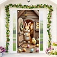 thumbnail image 4 of YWIYIUD 1PC Happy Easter Door Cover Easter Decorations, 71x35 Inch Easter Rabbit Eggs Door Banner Welcome Easter Banner Spring Theme Rabbit Door for Front Door Wall Indoor Outdoor Home Decor, 4 of 7