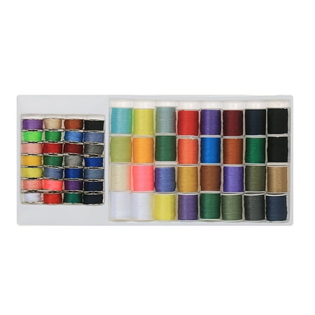 60pcs/set Mixed Colors Sewing Thread Set Metal Bobbins + Thread Spools for Brother Janome Kenmore Singer Household Electric Sewing