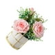 thumbnail image 1 of Naiovety Fácil de limpiar flores artificiales de mantenimiento de flores de hortensia de seda de peonía falsa con florero elegante Decoración Rosa Rosa, 1 of 6