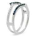 thumbnail image 2 of Dazzlingrock Collection 0.25 Carat (ctw) 14K White & Blue Diamond Ladies Wedding Guard Double Ring 1/4 CT, White Gold, Size 7.5, 2 of 4