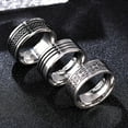 thumbnail image 2 of MOREDEAR 8MM Titanium Rings for Men and Women Birthday Gift triangular pattern discredit Ring JRV3028 8mm 10, 2 of 6
