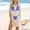 Blue, variant on Women's Funny Bikini Shirt Cover up Short Sleeve Baggy T Shirt Dress Cute Bikini Print Swimwear Red XL
