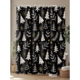 thumbnail image 4 of Christmas Tree Shower Curtain Set, Waterproof Shower Curtains for Bathroom, Winter Xmas Pine Leaf Snowflake Black Washable Fabric Cloth Bath Curtain for Bathtub Decoration with Hooks 54x78 Inches, 4 of 6