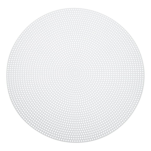 Uxcell 5Pcs 9" Plastic Mesh Canvas Sheet 13 Count Round Needlepoint Blank Canvas for Embroidery Crafting White