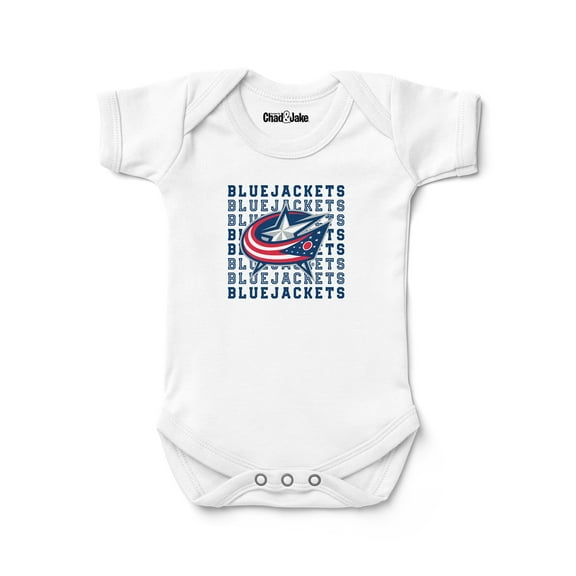 Newborn & Infant Chad & Jake White Columbus Blue Jackets Retro Bodysuit