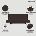 thumbnail image 3 of Wehilion Stretch Futon Slipcover Armless Futon Bed Cover Furniture Protector Without Armrests with Elastic Bottom for Kids, Soft Jacquard Fabric Small Checks (Large, Dark Gray), 3 of 8