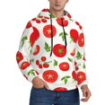 thumbnail image 2 of Wukai Fresh Red Tomato Print Men Hoodies Fleece Sweatshirts Long Sleeve Sweaters Pullover Fall Outfits Winter Clothes-Small, 2 of 7